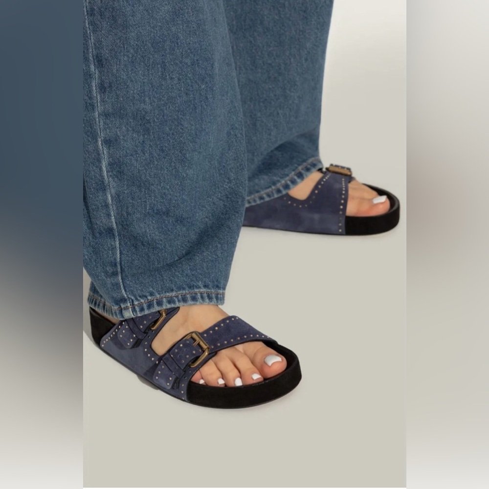 Isabel Marant Lennyo Sandals with Gold Buckles Size 9 / 39